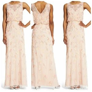 NWT Adrianna Papell Blush Pink Embellished Dress